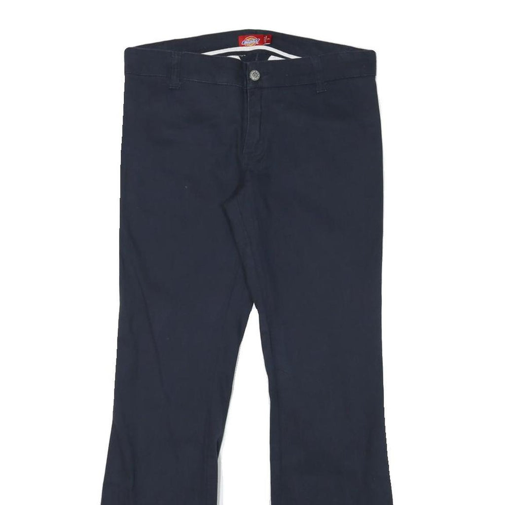 DICKIES Womens Cotton Blend Navy Regular Fit Bootcut Trousers W30 L29 Workwear
