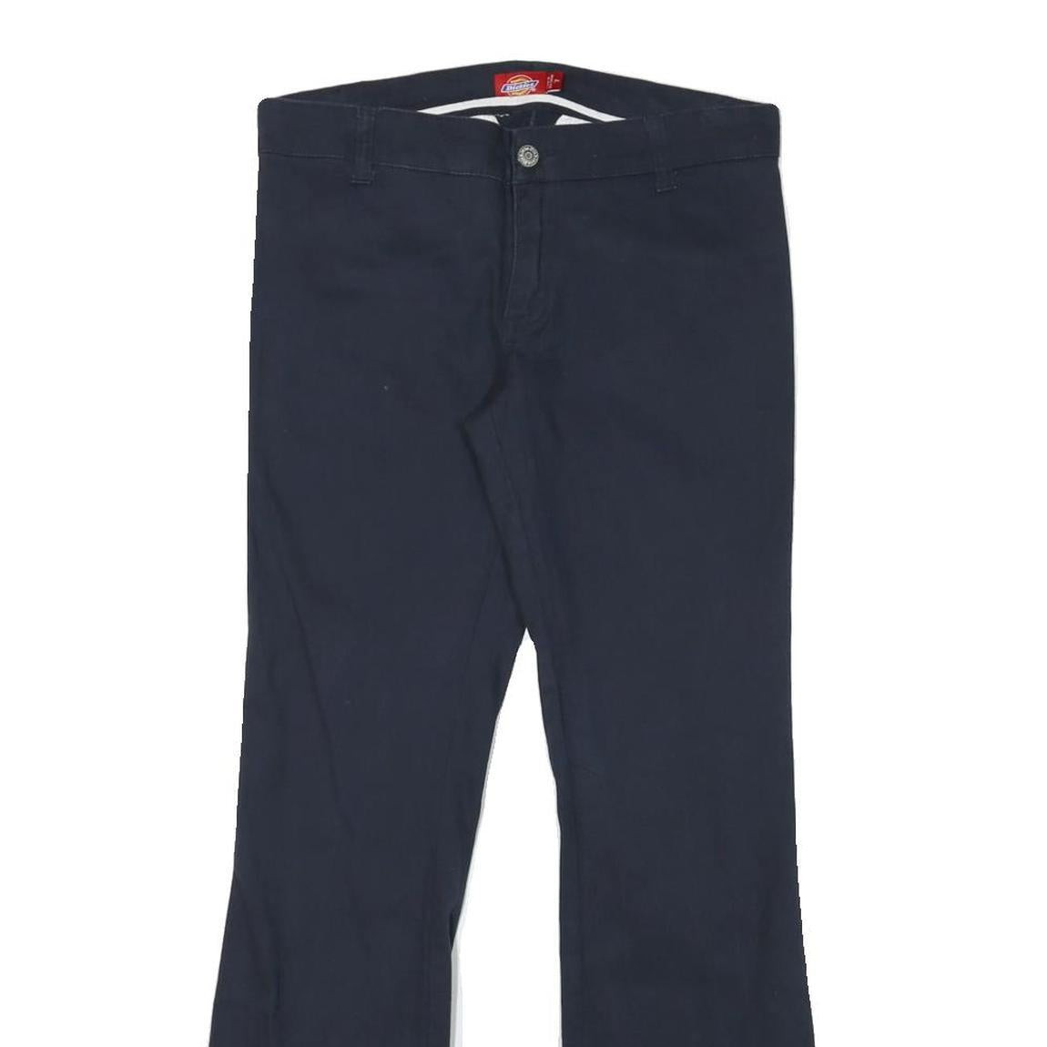 DICKIES Womens Cotton Blend Navy Regular Fit Bootcut Trousers W30 L29 Workwear