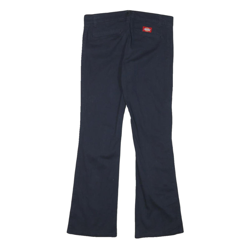 DICKIES Womens Cotton Blend Navy Regular Fit Bootcut Trousers W30 L29 Workwear