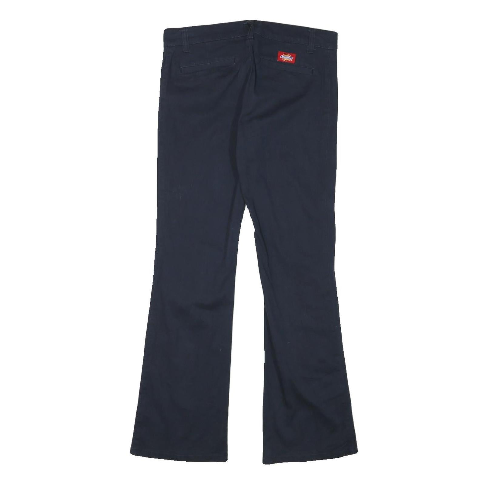 DICKIES Womens Cotton Blend Navy Regular Fit Bootcut Trousers W30 L29 Workwear