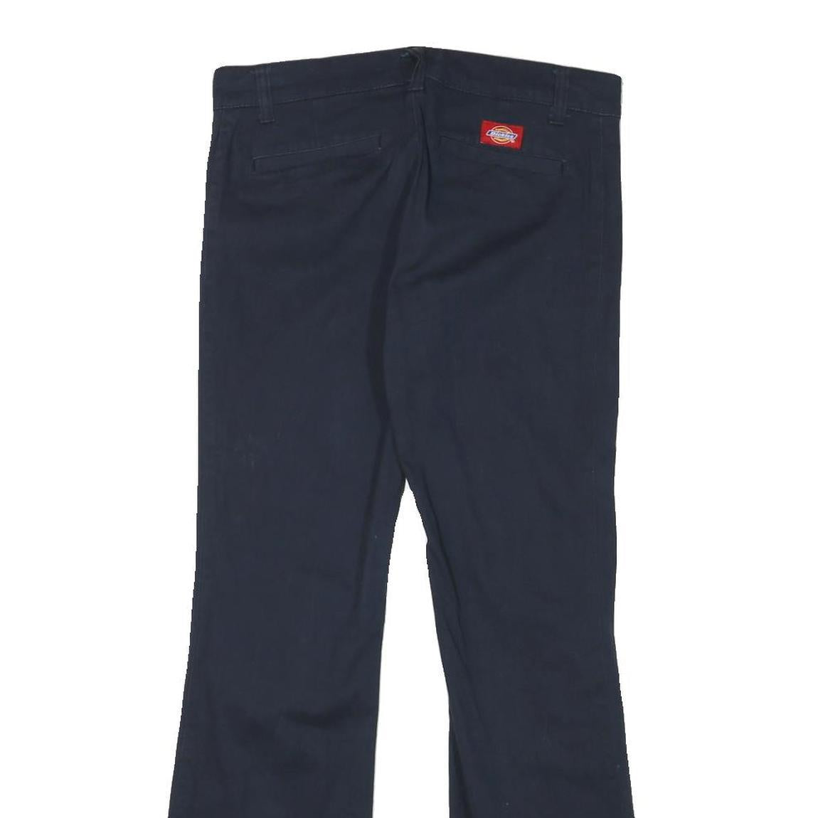 DICKIES Womens Cotton Blend Navy Regular Fit Bootcut Trousers W30 L29 Workwear