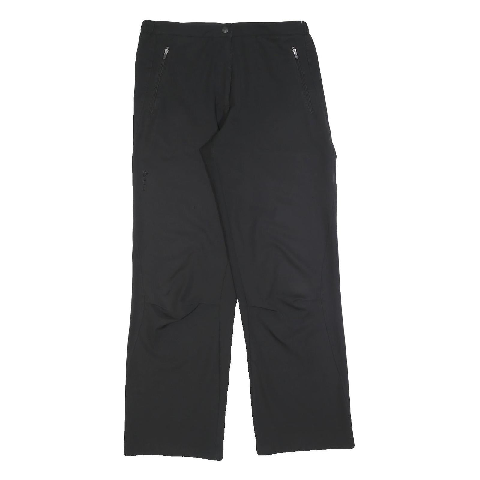 ODLO Womens Polyester Blend Black Relaxed Straight Trousers W30 L30 Outdoor