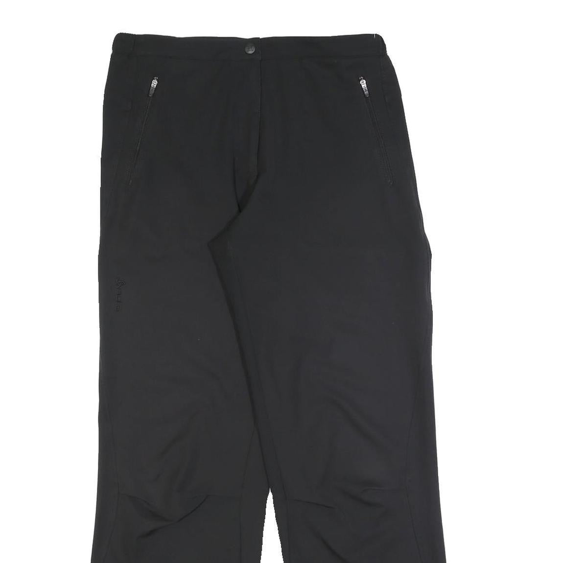 ODLO Womens Polyester Blend Black Relaxed Straight Trousers W30 L30 Outdoor