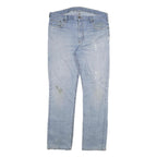 CARHARTT Mens Jeans Blue Regular Straight Denim Light W38 L34 Workwear Zip
