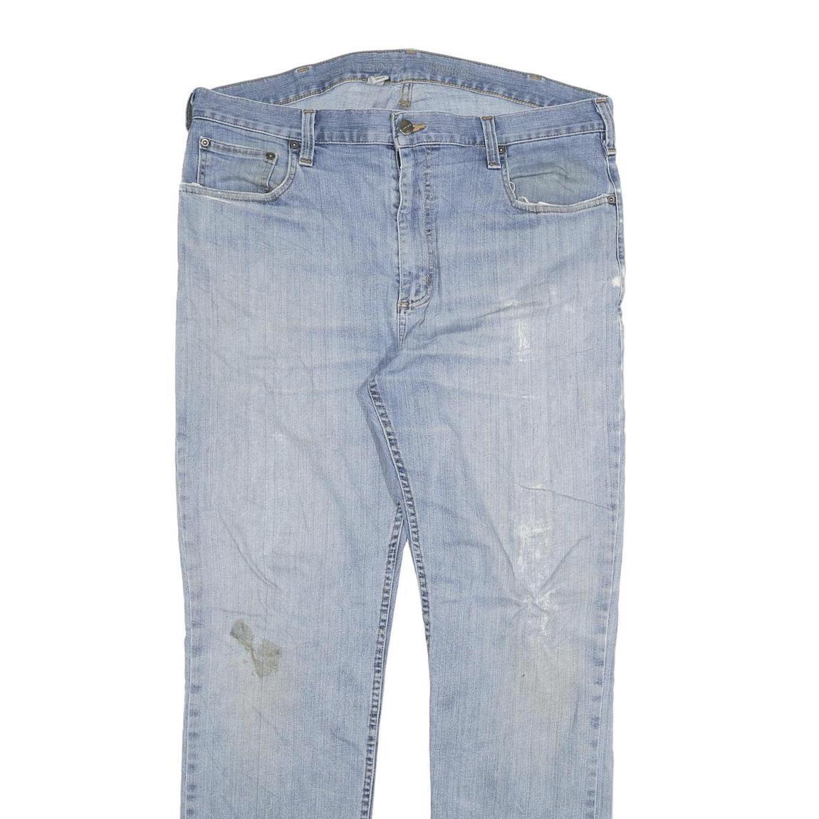 CARHARTT Mens Jeans Blue Regular Straight Denim Light W38 L34 Workwear Zip