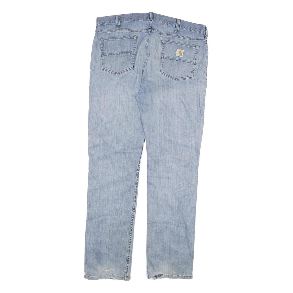 CARHARTT Mens Jeans Blue Regular Straight Denim Light W38 L34 Workwear Zip