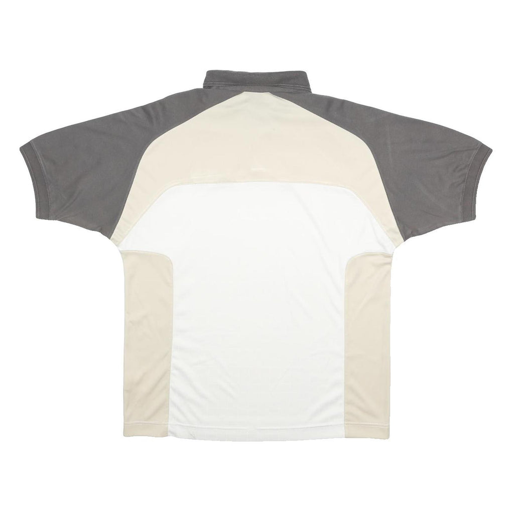 LOTTO Mens Beige & White Polo Shirt M Sportswear Short Sleeve Casual