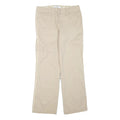 DENVERHAYES Womens Cotton Blend Beige Regular Fit Straight Leg Trousers W34 L32