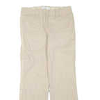 DENVERHAYES Womens Cotton Blend Beige Regular Fit Straight Leg Trousers W34 L32