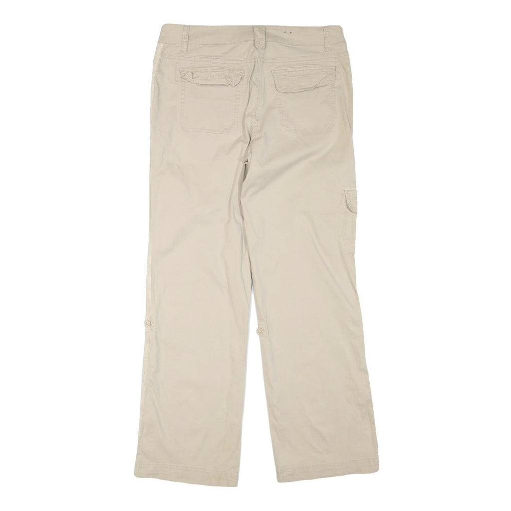 DENVERHAYES Womens Cotton Blend Beige Regular Fit Straight Leg Trousers W34 L32