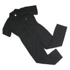 DICKIES Mens Black Dungarees Regular Polyester Blend Plain L W40 L30 Workwear