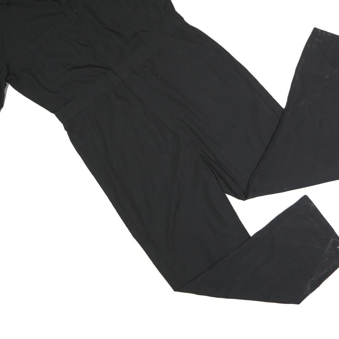 DICKIES Mens Black Dungarees Regular Polyester Blend Plain L W40 L30 Workwear