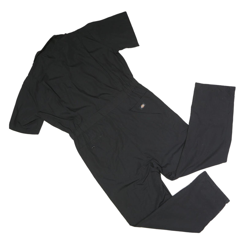 DICKIES Mens Black Dungarees Regular Polyester Blend Plain L W40 L30 Workwear