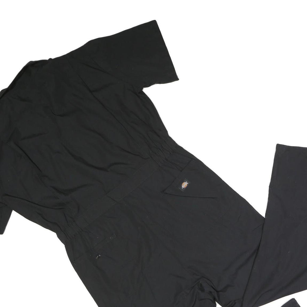 DICKIES Mens Black Dungarees Regular Polyester Blend Plain L W40 L30 Workwear
