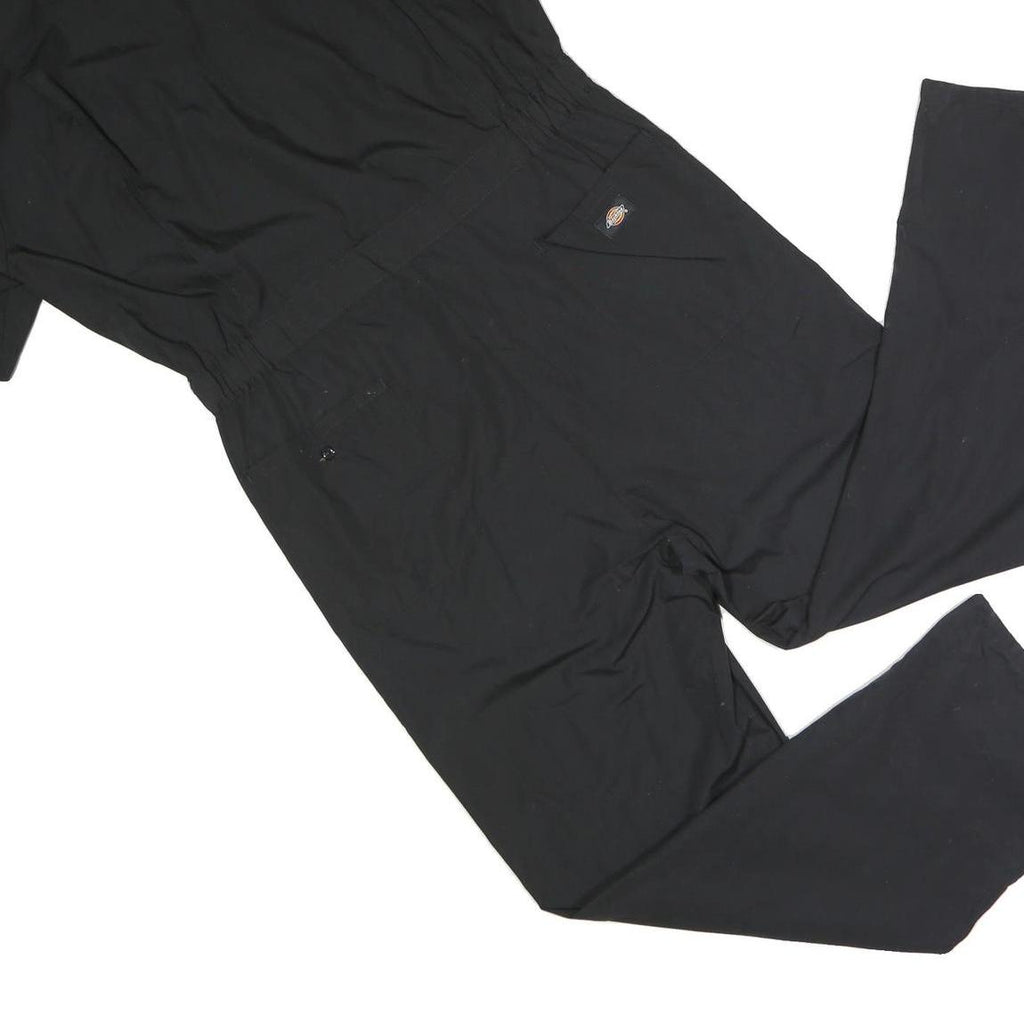 DICKIES Mens Black Dungarees Regular Polyester Blend Plain L W40 L30 Workwear