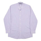 NAUTICA Mens Purple Check Shirt L Classic Fit Cotton Long Sleeve Button Collar