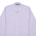 NAUTICA Mens Purple Check Shirt L Classic Fit Cotton Long Sleeve Button Collar