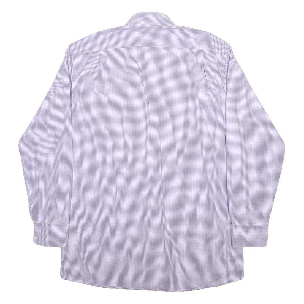 NAUTICA Mens Purple Check Shirt L Classic Fit Cotton Long Sleeve Button Collar