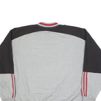 ADIDAS Mens Grey & Black Sweatshirt V-Neck L Cotton Blend Pullover Logo