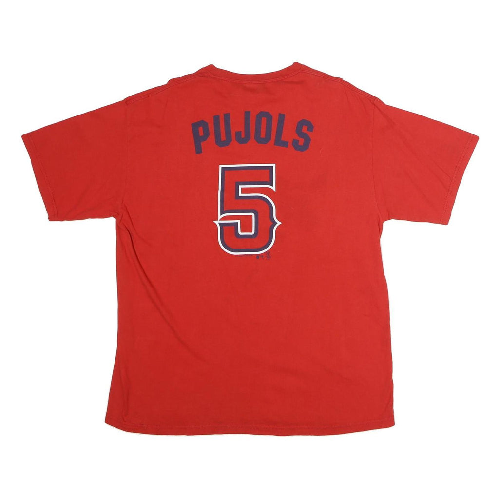 GENUINE MERCHANDISE Mens Red Pujols Baseball T-Shirt XL Short Sleeve Crew Neck