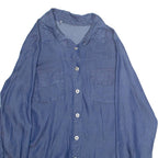 Womens Blouse Blue Collared Long Sleeve L
