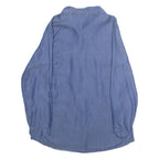 Womens Blouse Blue Collared Long Sleeve L