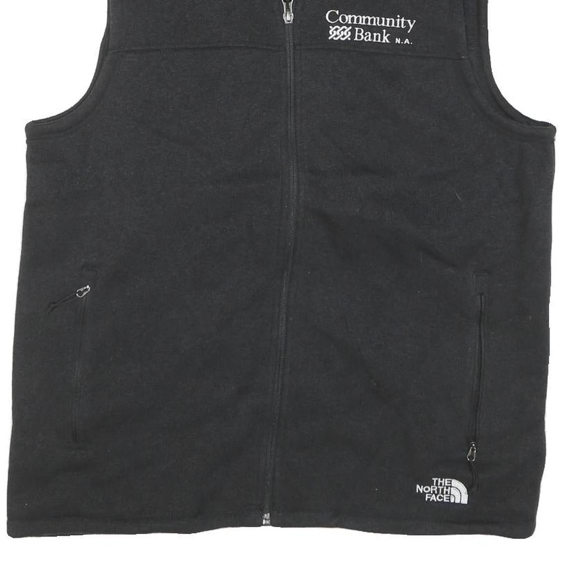 THE NORTH FACE Mens Black Fleece Jacket L Polyester Blend Zip Front Casual