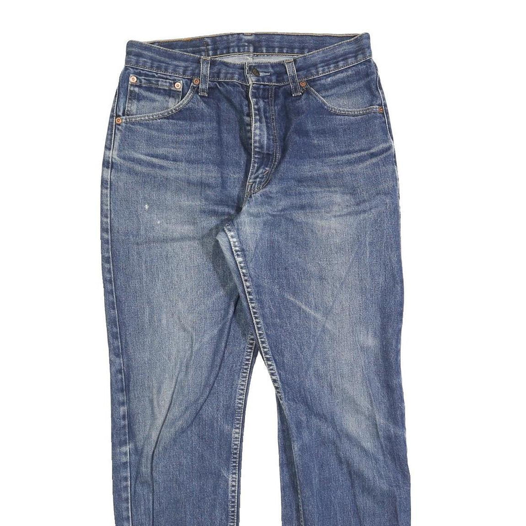 LEVI'S 521 02 Mens Jeans Blue Regular Straight Denim Medium W32 L32 Zip Closure