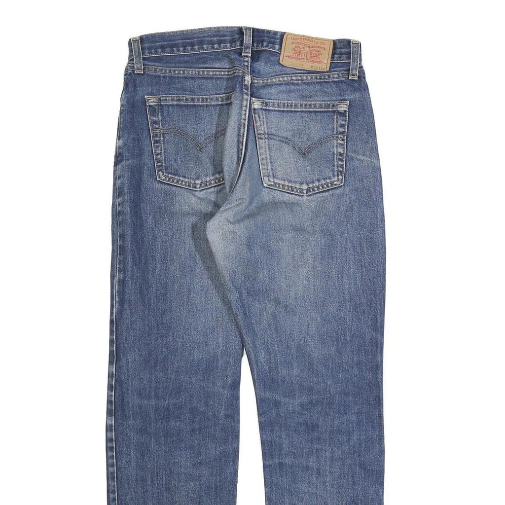 LEVI'S 521 02 Mens Jeans Blue Regular Straight Denim Medium W32 L32 Zip Closure