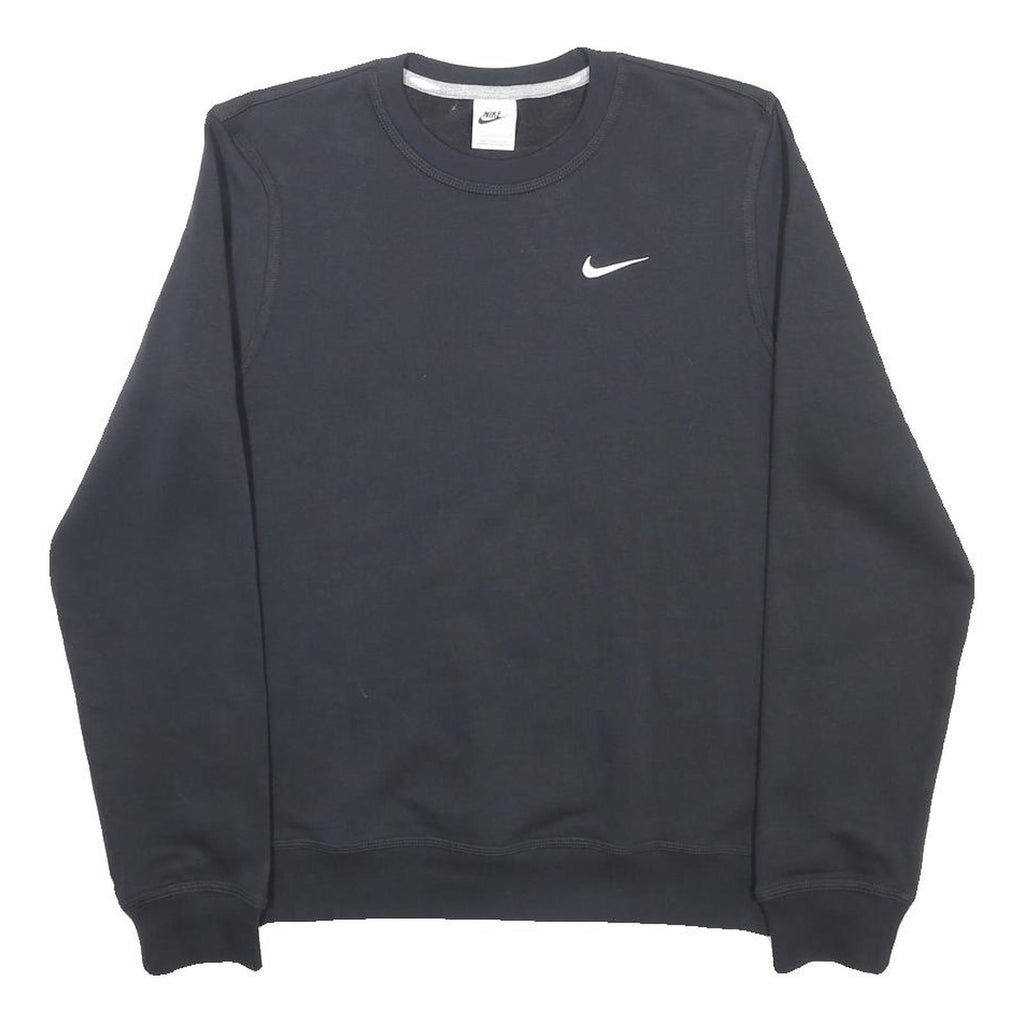 NIKE Mens Black Crew Neck S Sweatshirt Cotton Blend Sports Casual Pullover