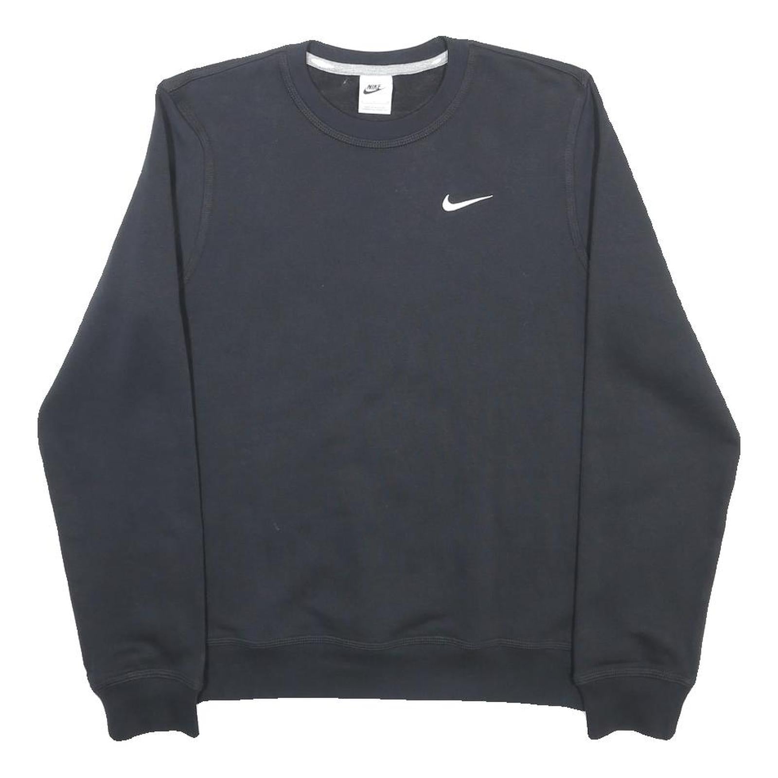 NIKE Mens Black Crew Neck S Sweatshirt Cotton Blend Sports Casual Pullover