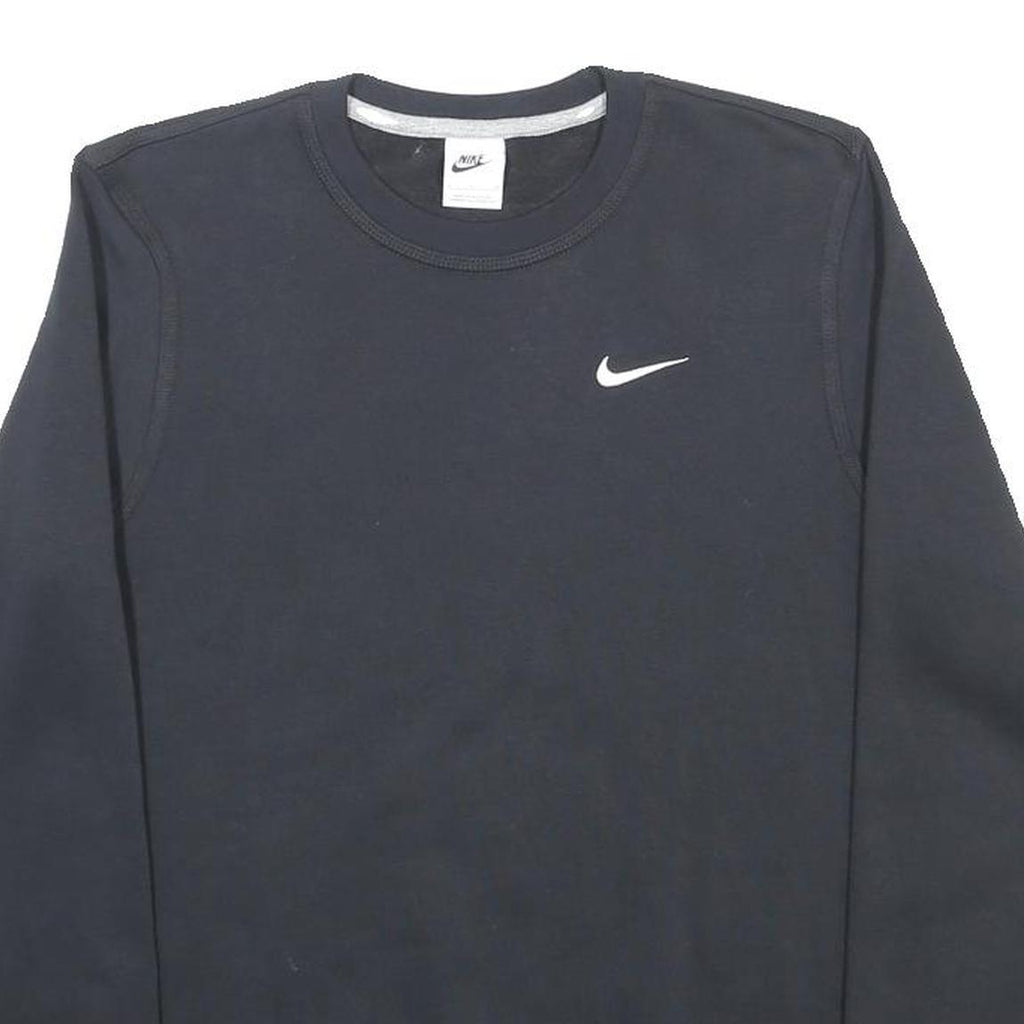 NIKE Mens Black Crew Neck S Sweatshirt Cotton Blend Sports Casual Pullover