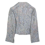 CHRISTINE BUCHHEIM Womens Pastel Brocade Button Jacket S Woven Jacquard Scroll