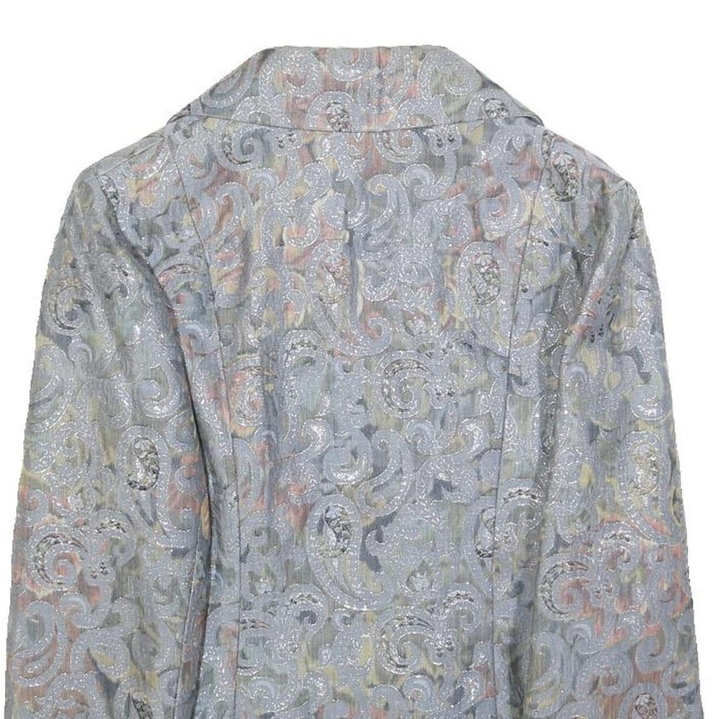 CHRISTINE BUCHHEIM Womens Pastel Brocade Button Jacket S Woven Jacquard Scroll