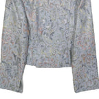CHRISTINE BUCHHEIM Womens Pastel Brocade Button Jacket S Woven Jacquard Scroll