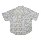 BUGLE BOY Mens Blue & Beige Pattern Cotton Shirt 2XL Short Sleeve Casual