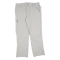 KTEC Mens Polyester Blend Relaxed White Trousers W38 L32 Outdoor Zip Pockets