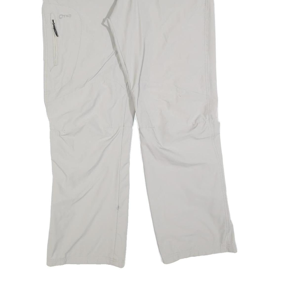 KTEC Mens Polyester Blend Relaxed White Trousers W38 L32 Outdoor Zip Pockets