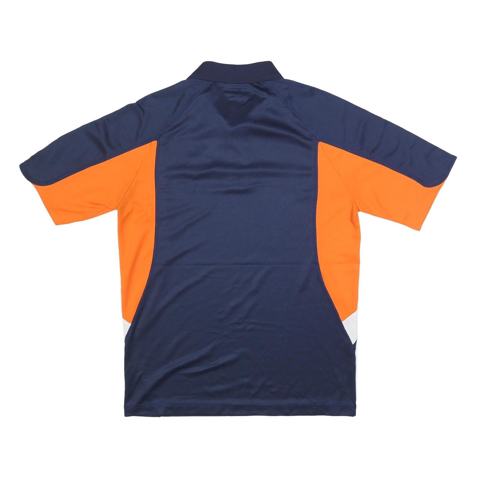 NFL Mens Blue & Orange Polo Shirt M Short Sleeve Collared Denver Broncos Logo