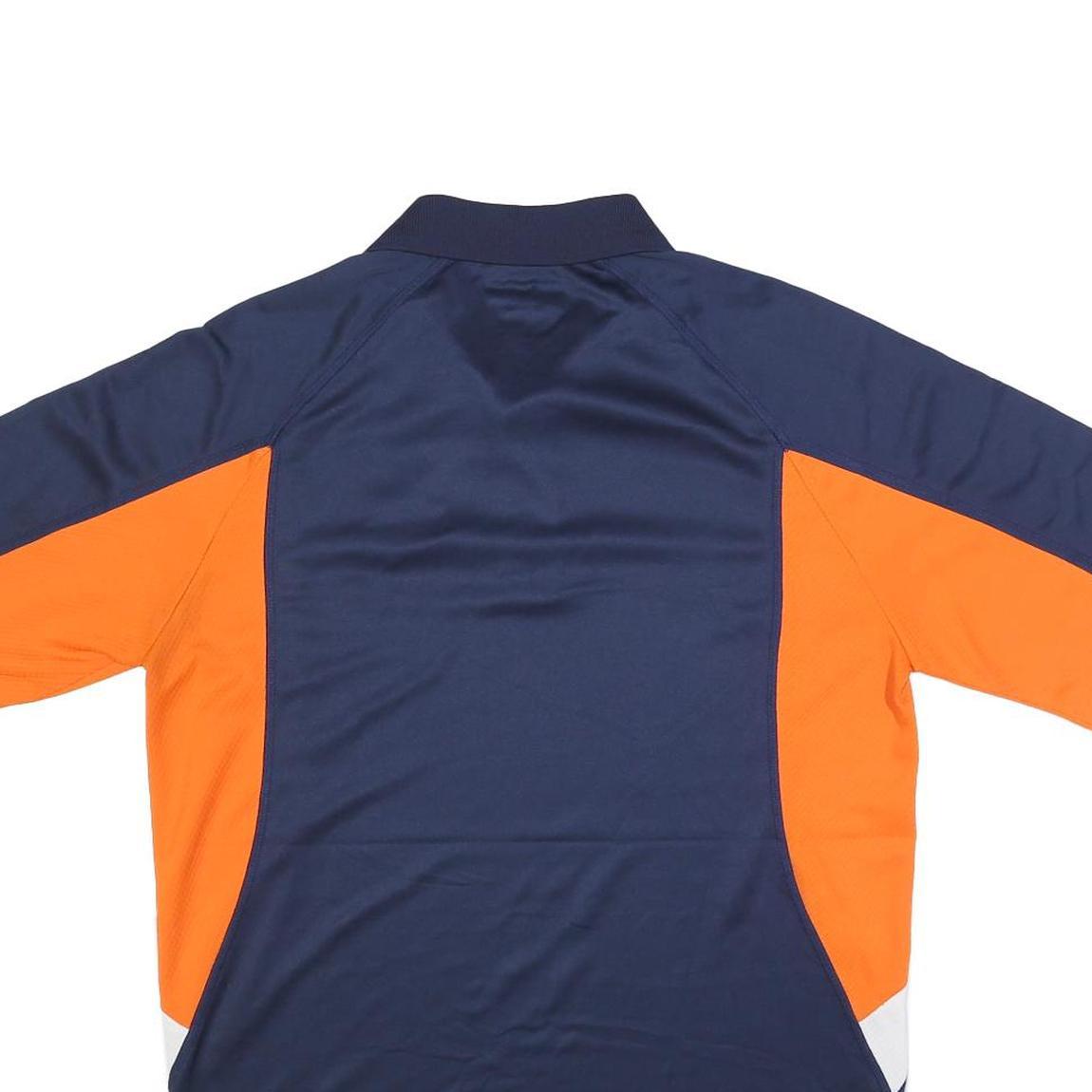 NFL Mens Blue & Orange Polo Shirt M Short Sleeve Collared Denver Broncos Logo