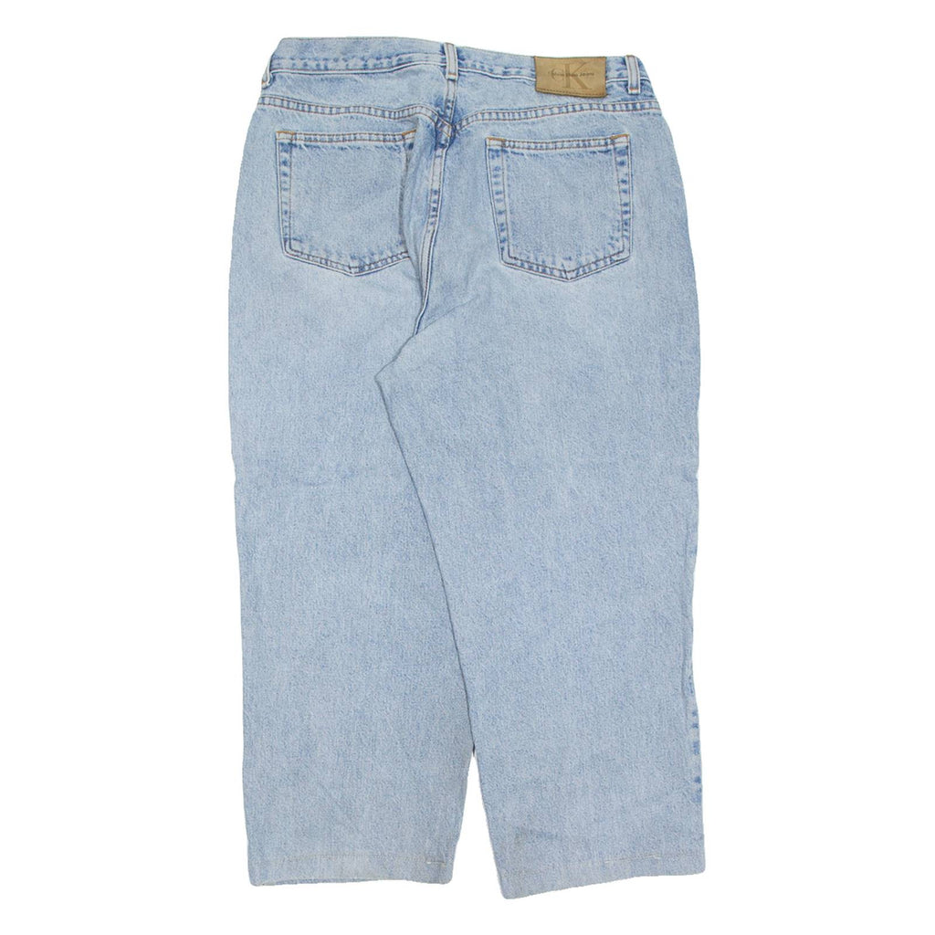 CALVIN KLEIN JEANS Petite Womens Jeans Blue Regular Straight Stone Wash W32 L24