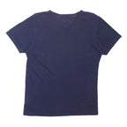 TOMMY HILFIGER Mens Navy Blue Graphic T-Shirt S Short Sleeve Crew Neck Cotton