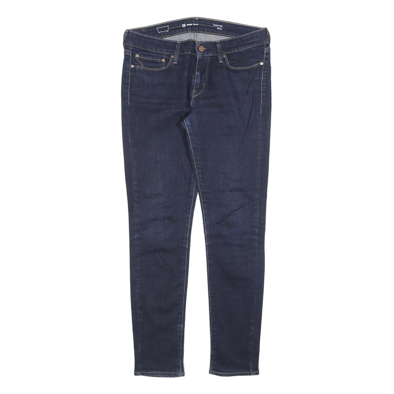 LEVI'S Womens Slim Skinny Denim Dark Blue Cotton Blend Zip W29 L28 Stretch Jeans