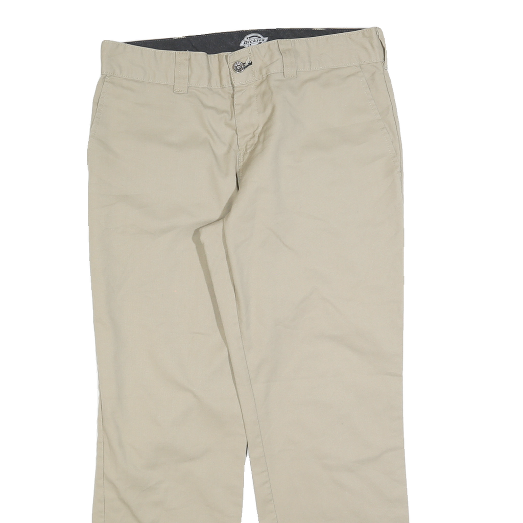 DICKIES Mens Cotton Blend Beige Regular Straight Trousers W33 L30 Classic