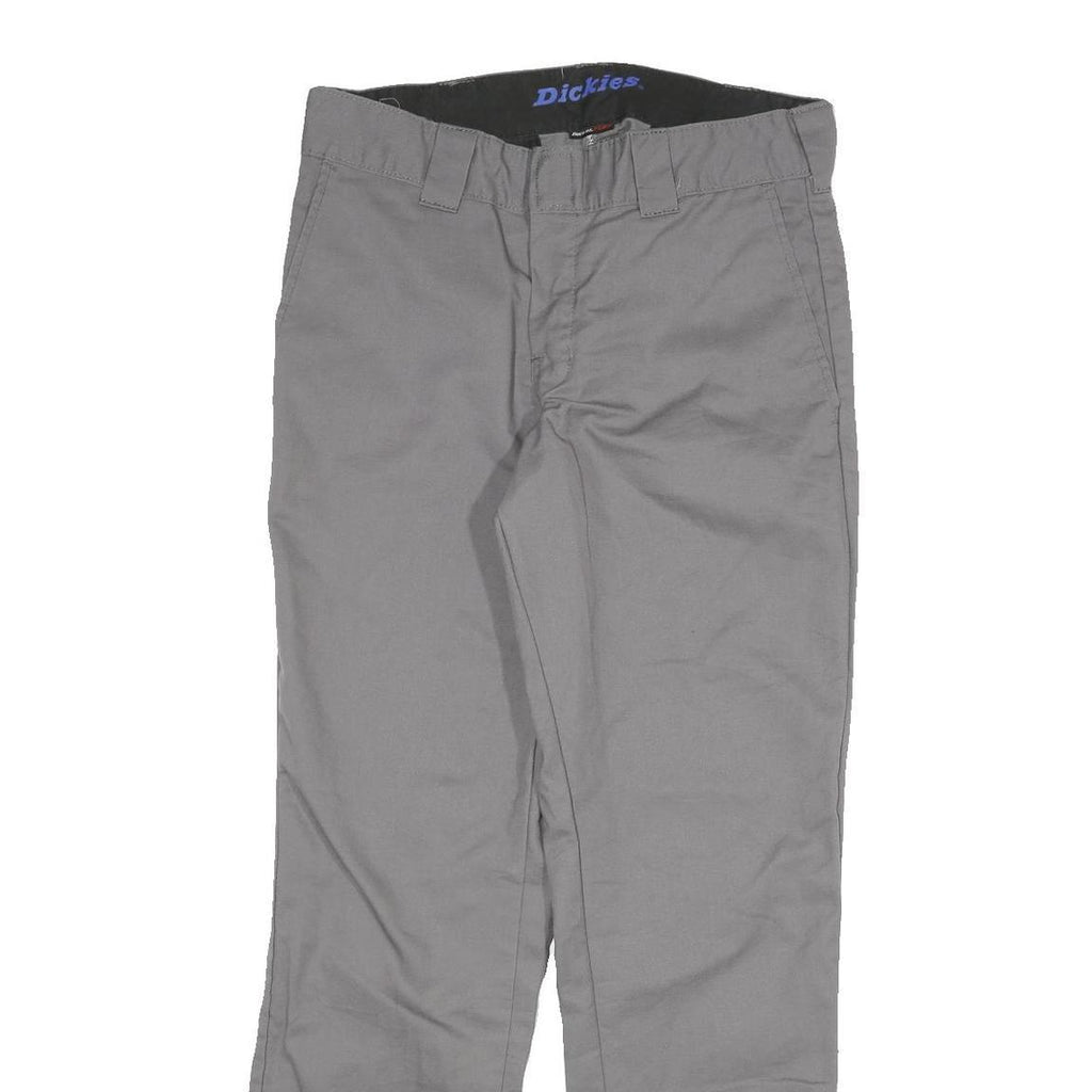 DICKIES Mens Cotton Blend Grey Regular Fit Straight Leg Trousers W30 L29
