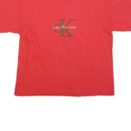 CALVIN KLEIN Mens Red Essential Logo T-Shirt XL Short Sleeve Crew Neck Cotton