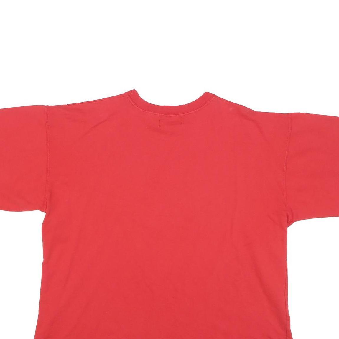 CALVIN KLEIN Mens Red Essential Logo T-Shirt XL Short Sleeve Crew Neck Cotton