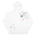 ADIDAS Womens White Cotton Blend Hoodie XL Floral Print Casual Wear