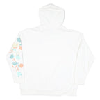 ADIDAS Womens White Cotton Blend Hoodie XL Floral Print Casual Wear