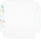 ADIDAS Womens White Cotton Blend Hoodie XL Floral Print Casual Wear